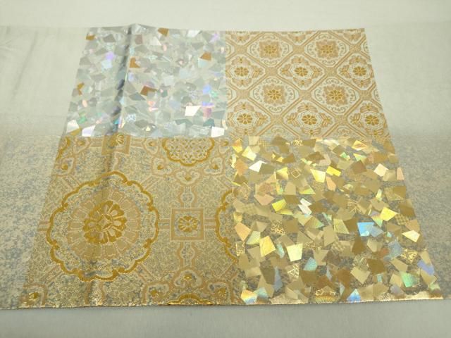 平和屋着物○金彩友禅作家 金彩の魔術師 堀省平 金煌織 太鼓柄袋帯 市