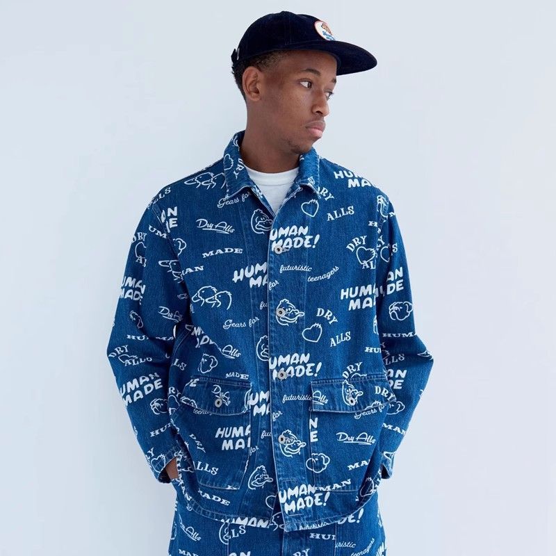 HUMAN MADE PRINTED DENIM COVERALL JACKET