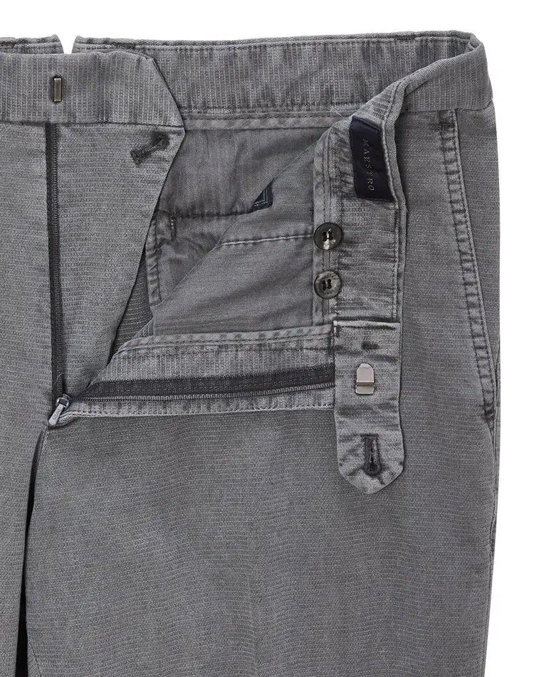 Maestro 秋冬用 ウォッシュ コットン混 パンツ グレー 38 39