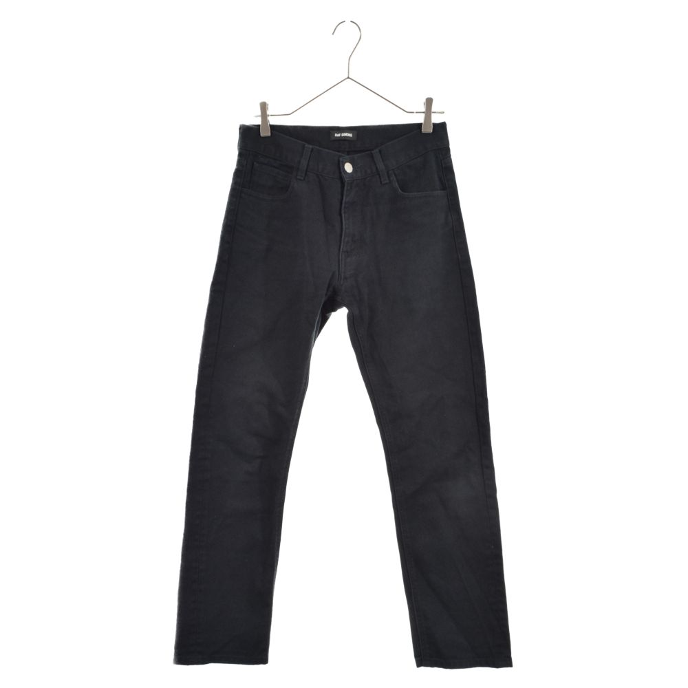 RAF SIMONS (ラフシモンズ) 20SS Slim fit denim pants バックロゴパッチ付き スリムフィット デニムパンツ  201‐310‐10130 ブラック/レッド - メルカリ