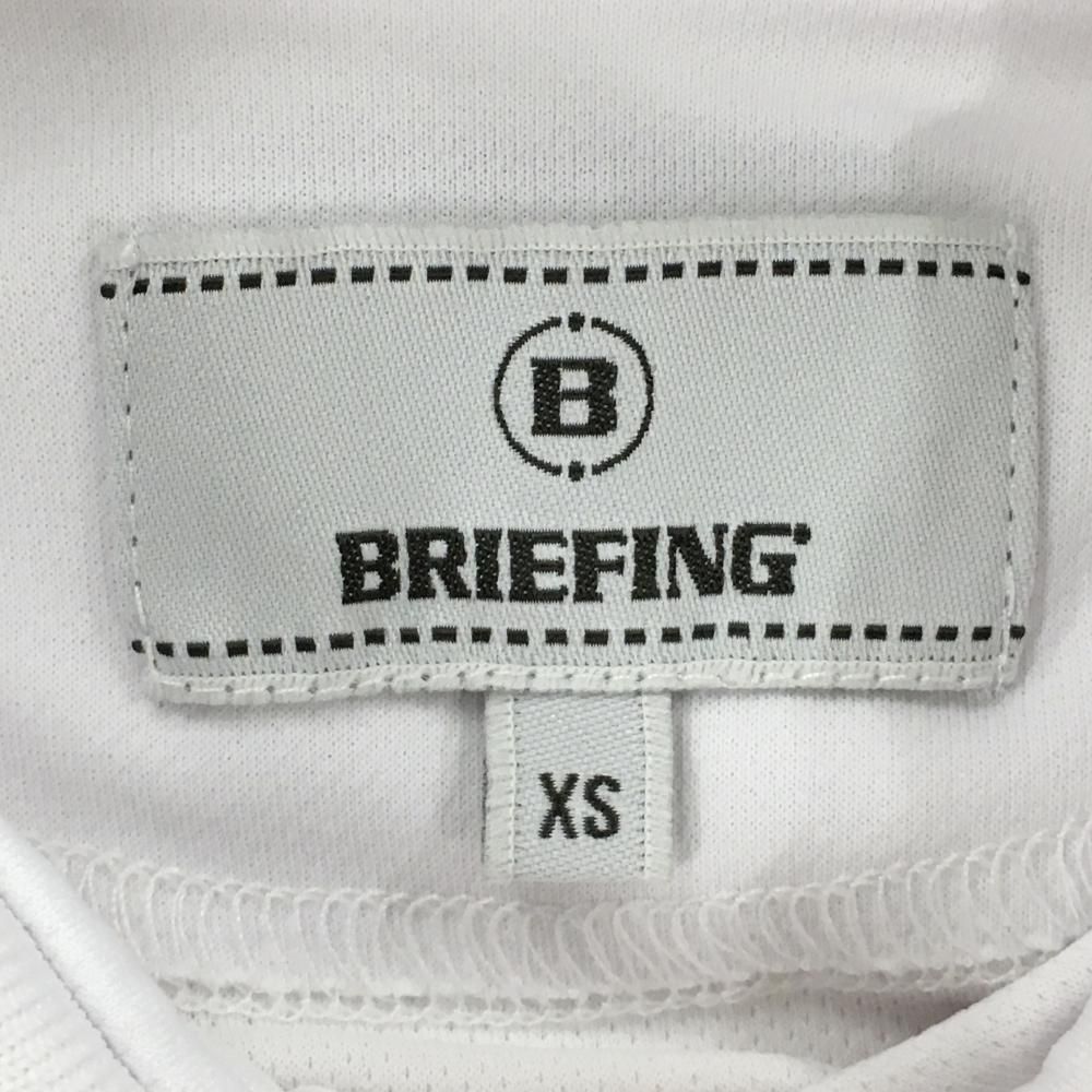 ブリーフィング 半袖ポロシャツ 白 ロゴシルバー 後ジップ