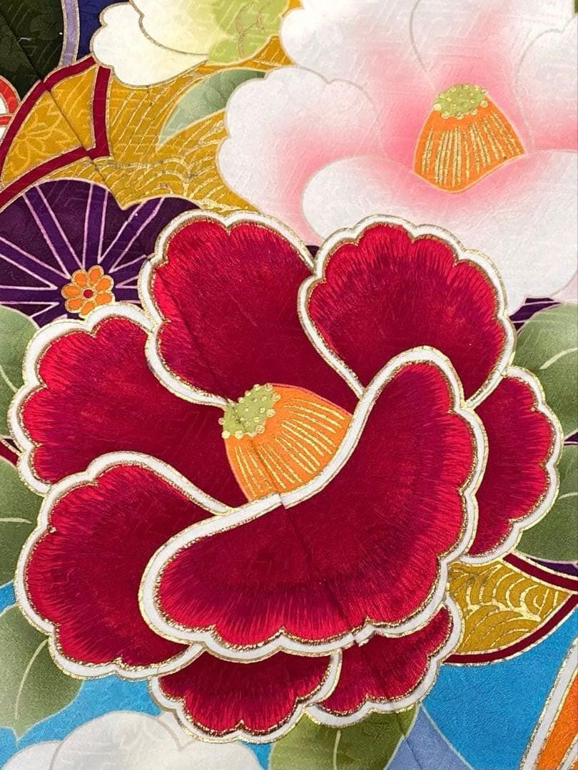 振袖 豪華 刺繍 金彩 紋意匠 身丈172cm パールトーン加工済 MO2768