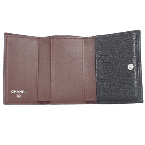 CHANEL(シャネル) マトラッセ ココマーク 三つ折り財布 コンパクト財布 3つ折り ミニウォレット 両面財布 Wホック 小物 キャビアスキン ブラック黒 ボルドー シルバー金具 A84401 レディース 40802076337【中古】【アラモード】 CHANEL(シャネル) マトラッセ ココマーク 三つ折り財布 コンパクト財布