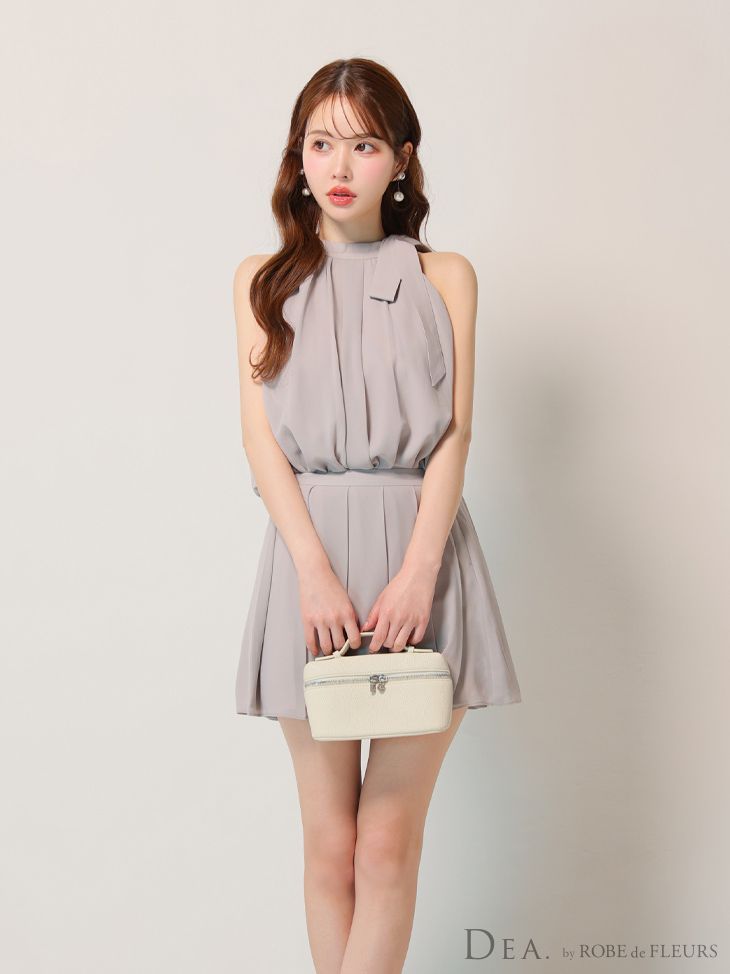グレー シフォン ドレス sugarROBE de FLEURSローブドフルール グレー シフォン ドレス sugarROBE de FLEURSローブドフルール