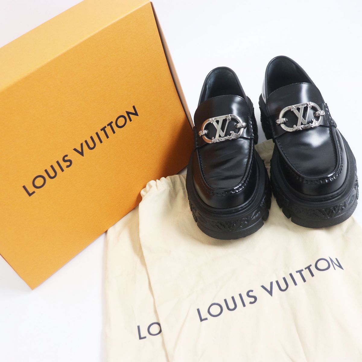 美品 LOUIS VUITTON LV バロック・ライン ローファールイヴィトン