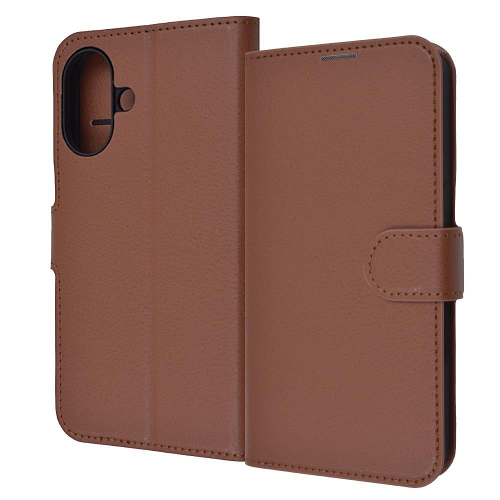 【人気商品】シンプル マグネットベルト 耐衝撃 手帳型レザーケース standard ブラウン Like アイフォン16 ケース (2024年発売モデル) スマホケース 16 スマートフォンケース iPhone RT-P46ELC1/DK レイ