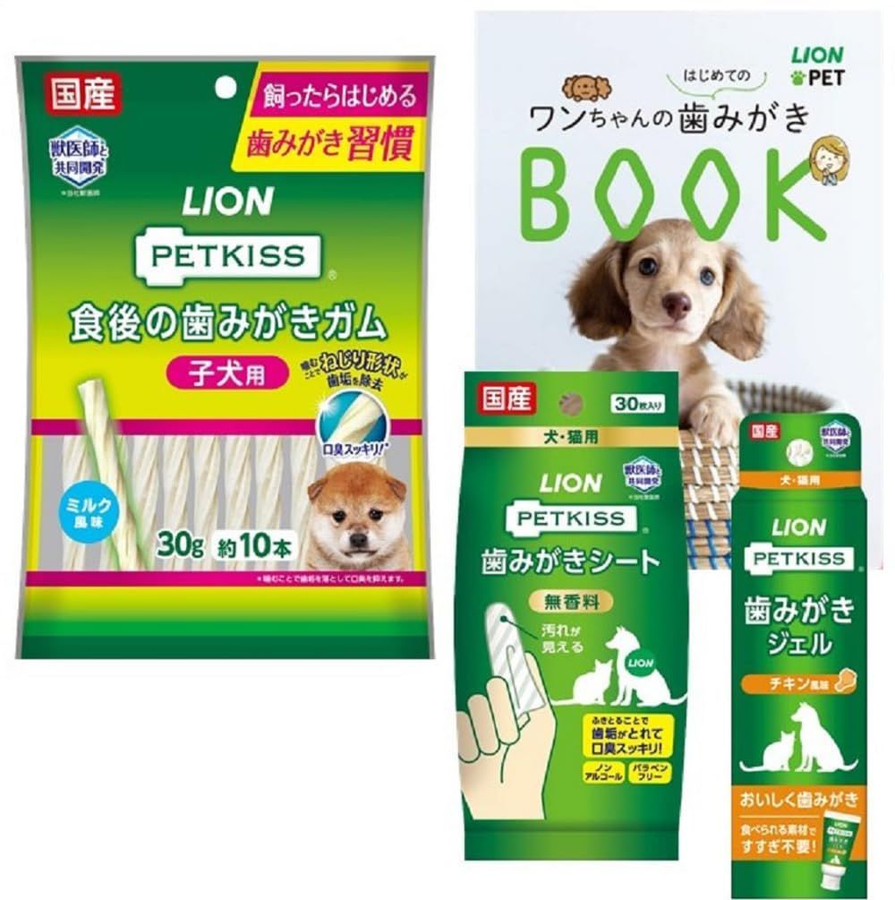 ライオン ペットキッス 歯みがきシート 無香料 30枚✕6個 （犬用歯磨き 