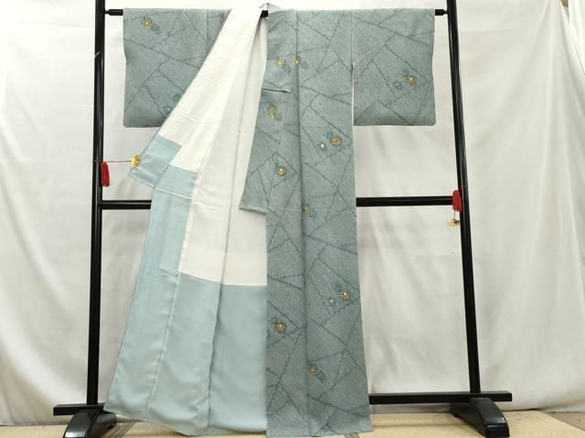 平和屋着物＃道中着 総絞り 舞花文 正絹 逸品 CAAT5935id