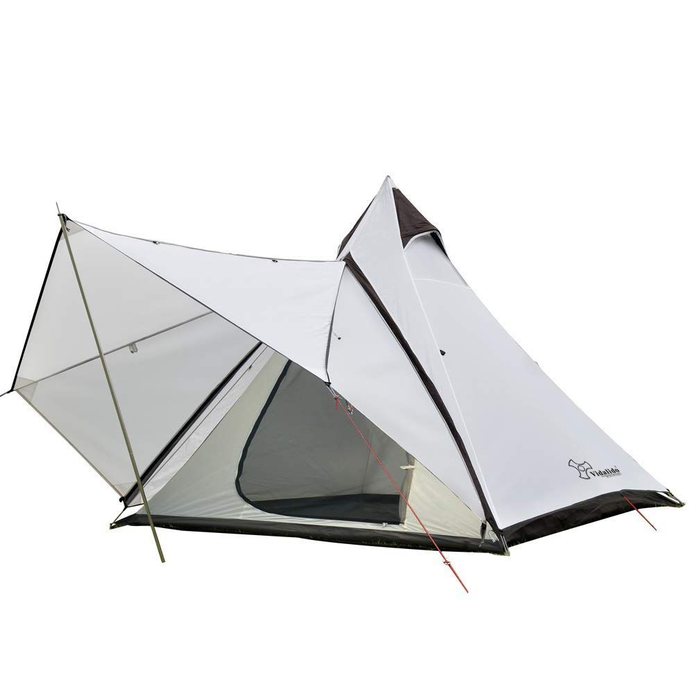 白 Vidalido ワンポールテント tc テント 4人用 換気窓あり 虫対策 