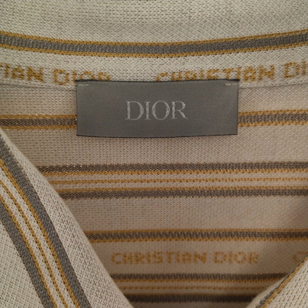 DIOR (ディオール) 21SS テクニカルコットンジャージーシャツ ストライプ ベージュ 113J500A0682