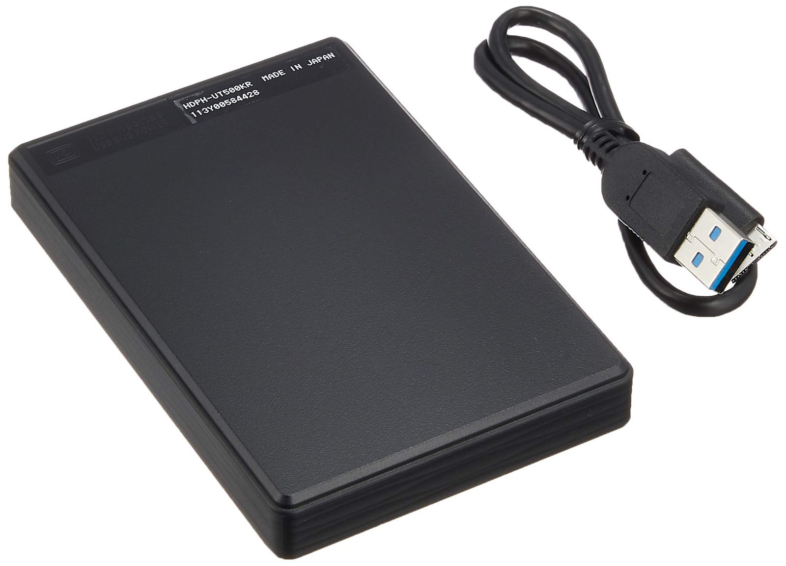 I-O DATA USB 3.1 Gen 1|2.0対応 ポータブルハードディスク カクうす Lite ブラック 500GB HDPH-UT500KR ブラック