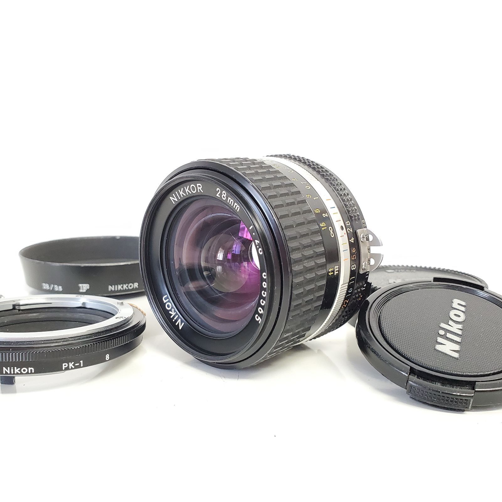 基本動作確認 ニコン Nikon NIKKOR 28mm f/2.8 Ai-s Ais 2.8S ニッコール オールドレンズ 純正の接写リング AUTO  EXTENSION RING PK-1はオマケ！ - メルカリ