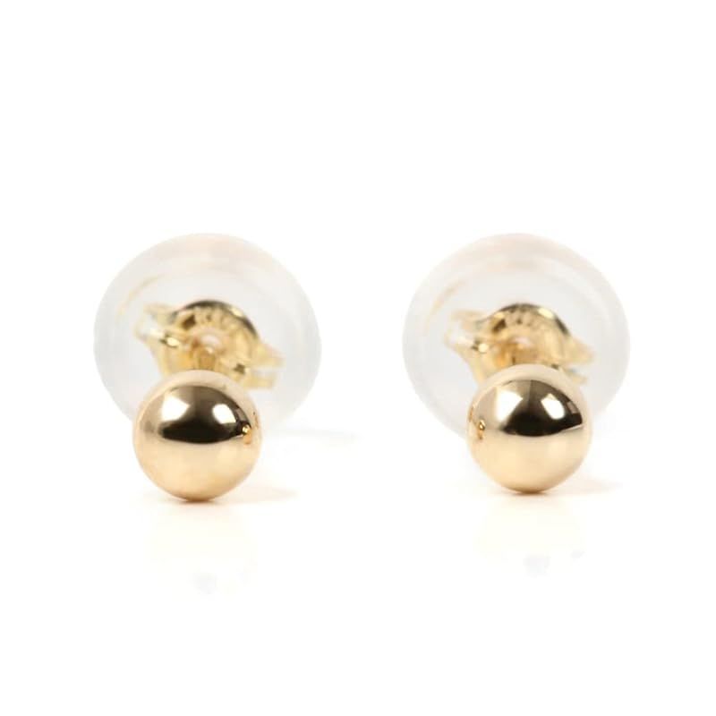ハッピーグッツショップ 18金 K18 ピアス 丸玉 3mm ゴールド シンプル メンズ レディース 両耳 2個 定番 18k