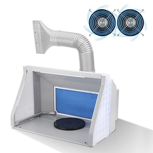 Anesty ADFSPB-01 塗装ブース スプレーブース 2基フアン LED照明 明るさ 風量 無段階調整 延長用ダクトホース フィルターが交換＆入手しやすい エアブラシ用 塗装ブース