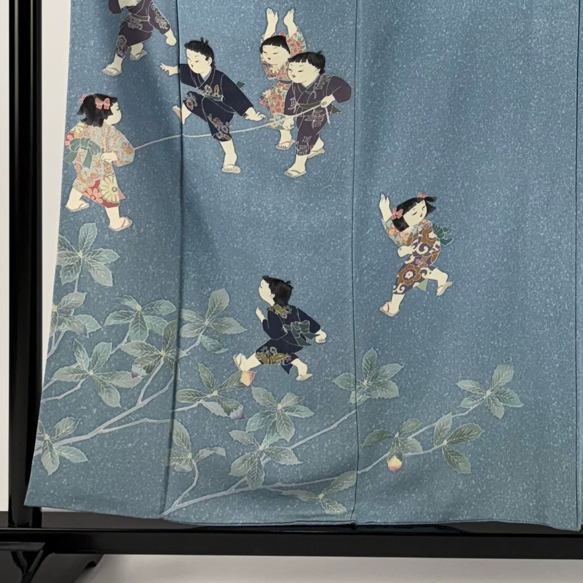 訪問着 身丈156cm 裄丈64cm M 袷 枝梅 椿 金彩 ぼかし 藍色 訪問着 身丈156cm 裄丈64cm M 袷 枝梅 椿 金彩 ぼかし 藍色
