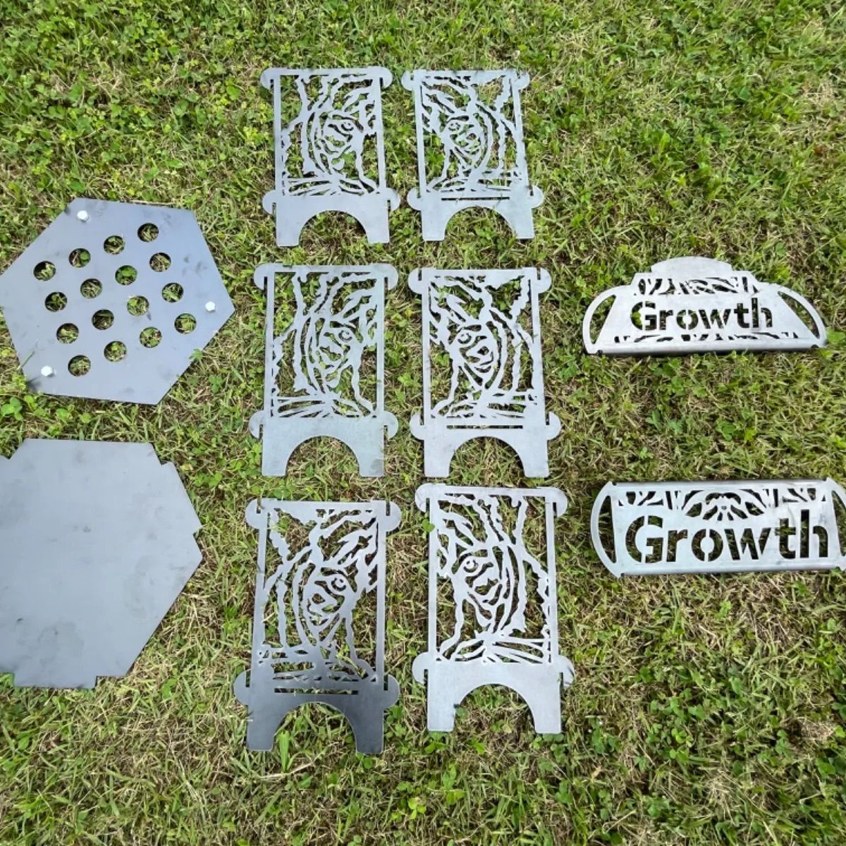 growth 組み立て式六面焚き火台 (虎影) growth prefabricated Hexagon