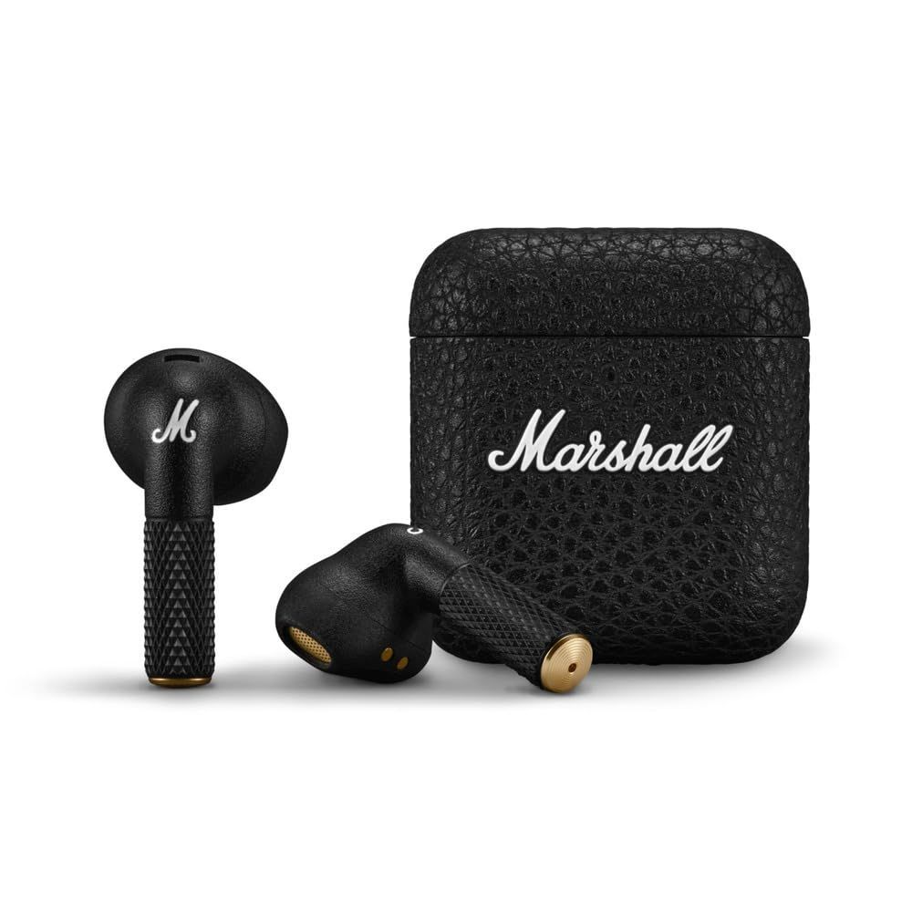 在庫 Marshall 完全ワイヤレスイヤホン Minor IV ブラック Bluetooth|Qi充電対応|通話対応