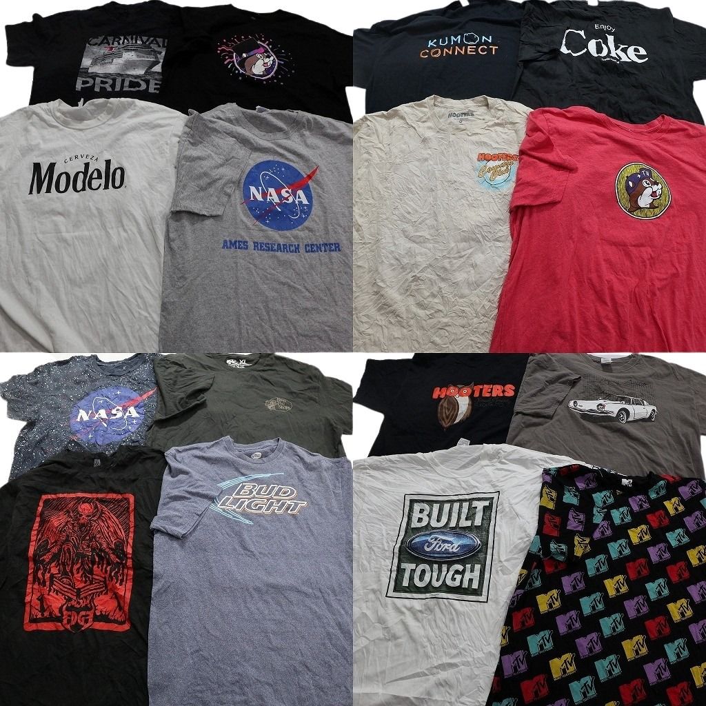 古着卸 有名企業 半袖Tシャツ 16枚セット メンズ XL コカ コーラ バッキーズ NASA MTV フォード 古着 NA9018