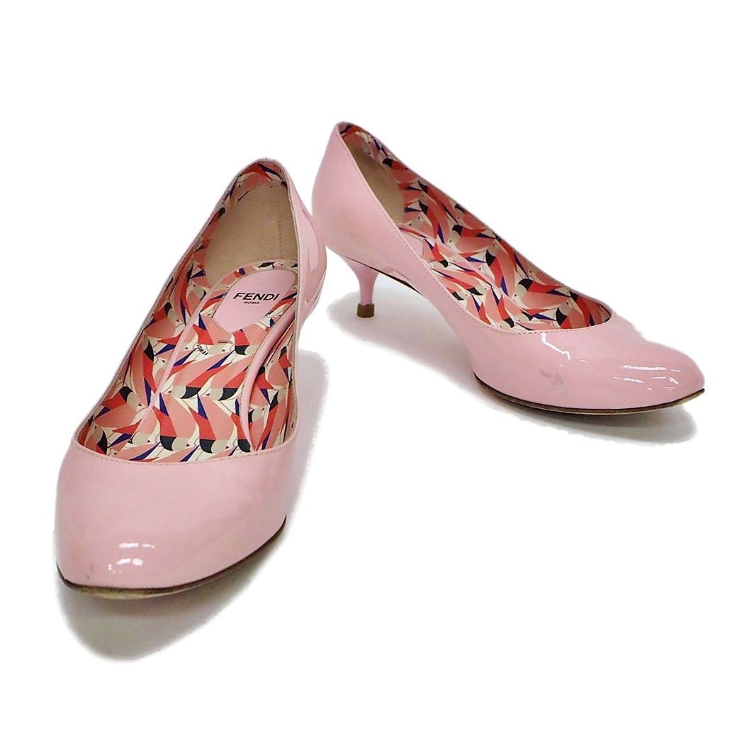 フェンディ FENDI 靴 エナメルパンプス 37(24cm位) ピンク