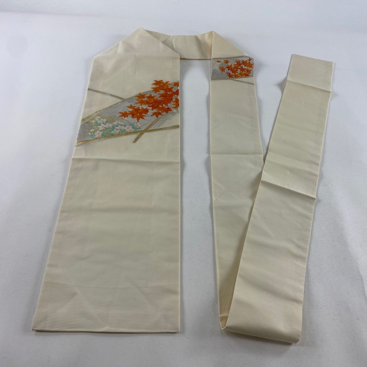 【名古屋帯】夏帯　絽　アイボリー　ピンク色 桔梗　銀糸　薄物　盛夏　洒落帯 夏帯 - 銀座きもの青木｜長く大切に着続けて頂きたい上質な着物
