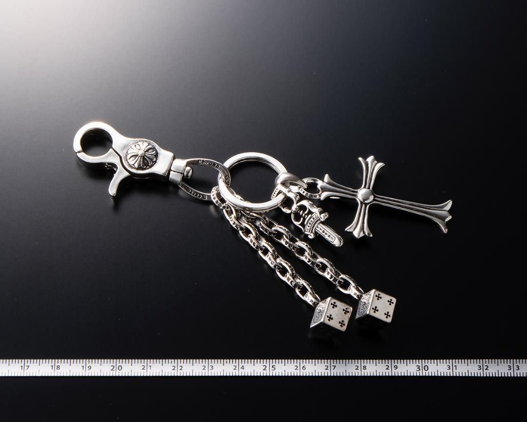 925 シルバー　キーリング　クロス シルバー925 キーチェーン キーリング ダガー クロス 7 ダイス
