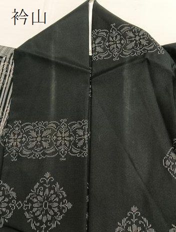 平和屋着物＊夏物 小紋 絽 菱文 洗える着物 BAAS7169pk