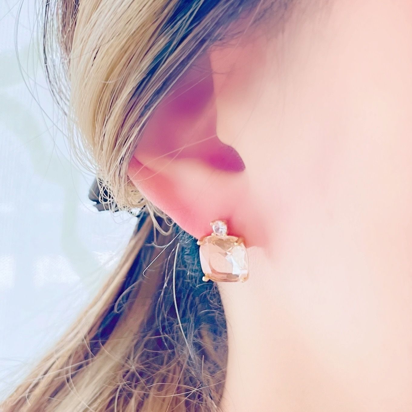 ジュエル ビジュー ピアス ✨ キュービックジルコニア クリアストーン 