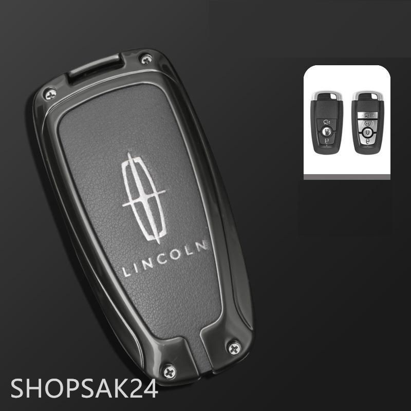 リンカーン Lincoln 深錆色 グレー スマート キーケース 車 キーカバー キーホルダー BRIGHTFACE_UK