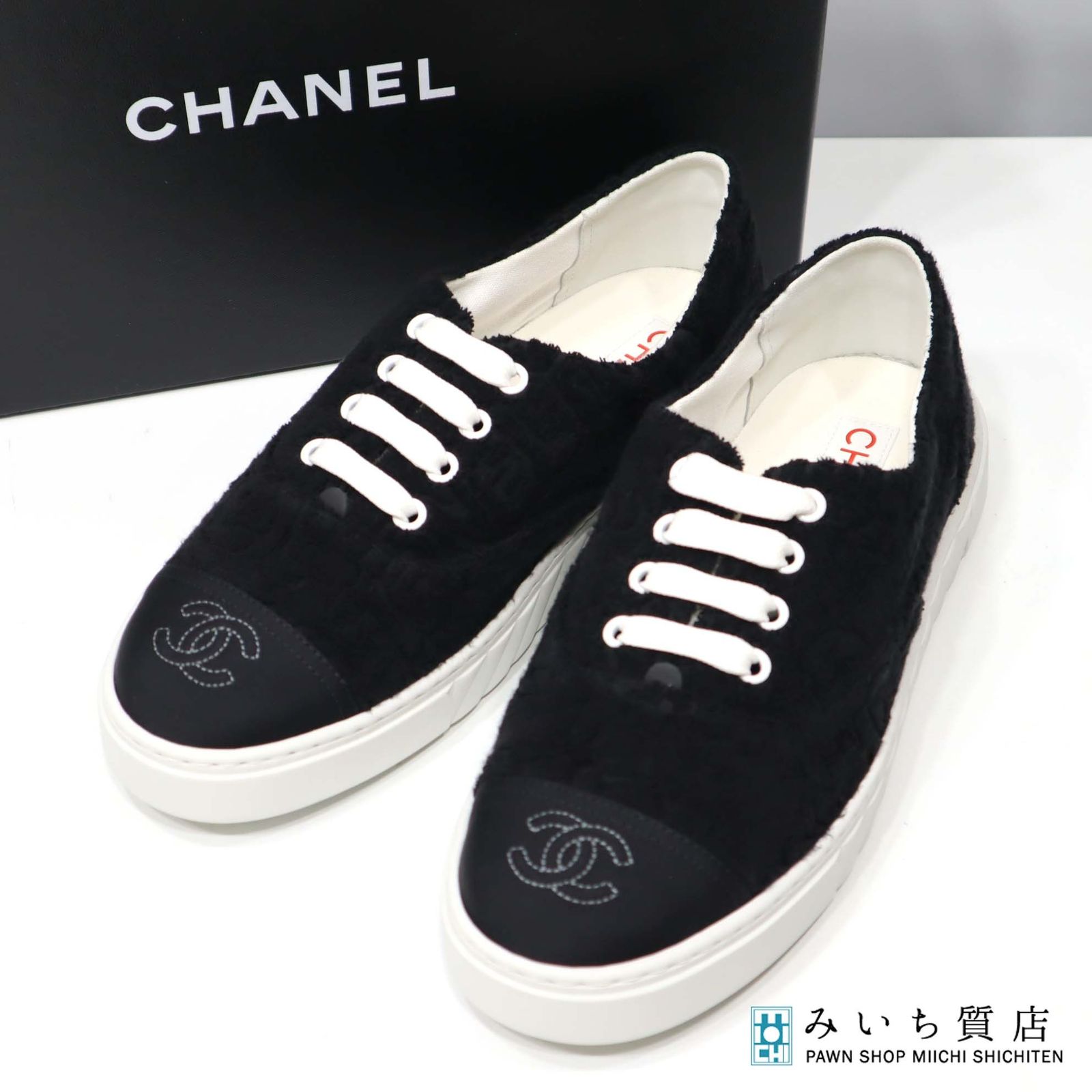 未使用 CHANEL シャネル シューズ G39866 39C ココマーク ブラック 