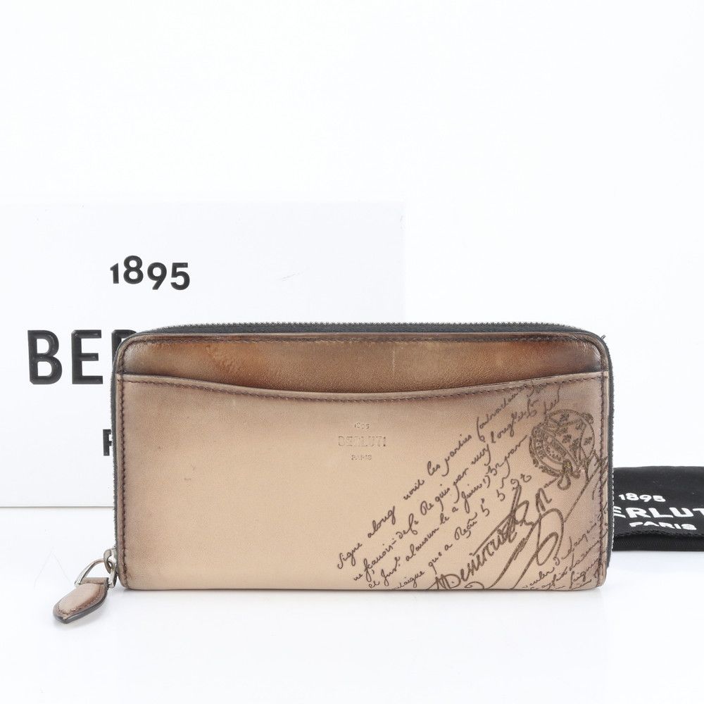 ベルルッティ イタウバ カリグラフィ スクリット レザー 長財布 ロング ウォレット ラウンドファスナー メンズ ERE CW19-1