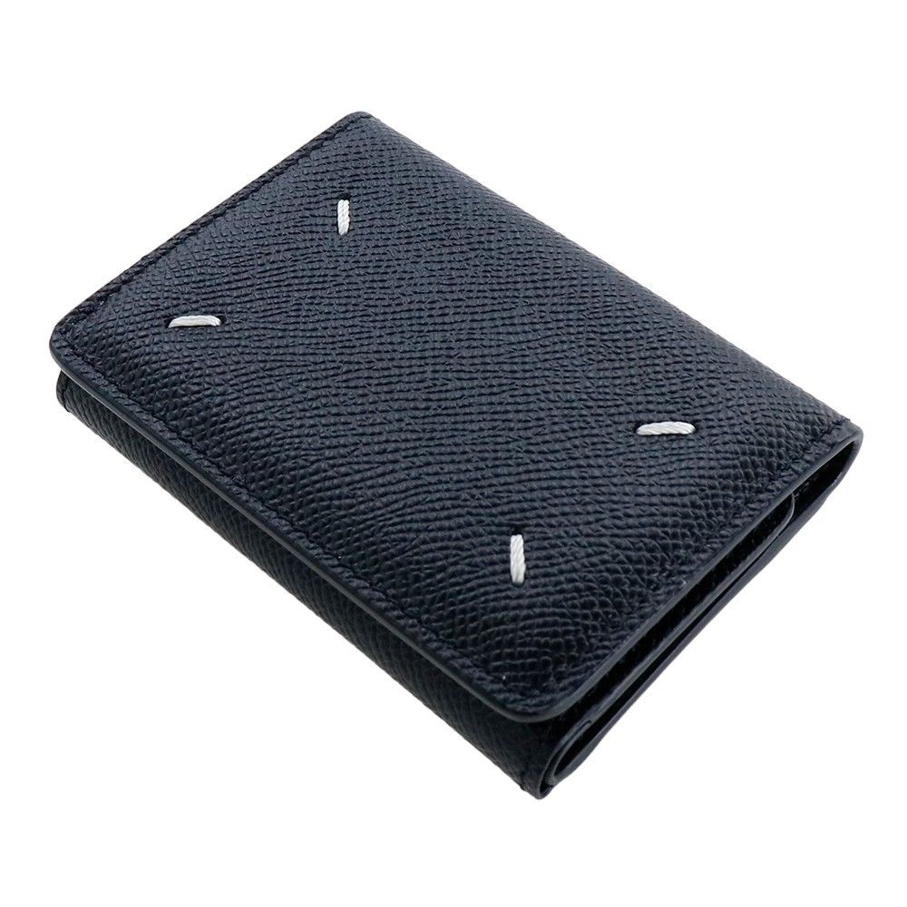 メゾンマルジェラ 財布 三つ折り Maison Margiela SA2UI0005 P4745 T8013 BLACK ブラック 4ステッチ レザー 本革 4STITCH TRI-FOLD WALLET コンパクトウォレット