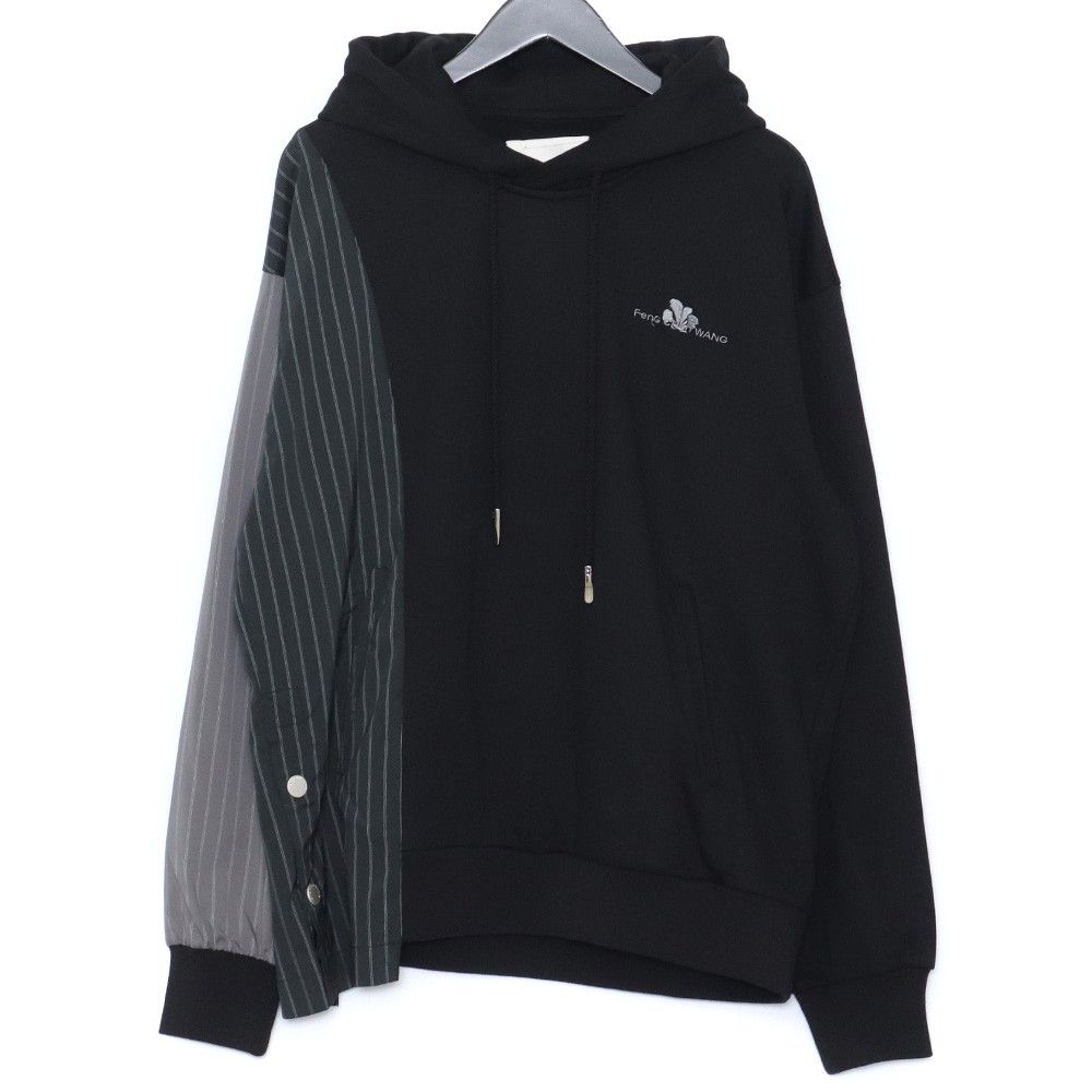 FENG CHEN WANG Ripped Patchwork Hoodie
