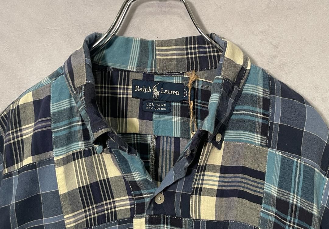 最終値下げ　ラルフローレン BOB CAMP パッチワーク M Ralph Lauren BOB CAMP パッチワーク半袖シャツ - メルカリ