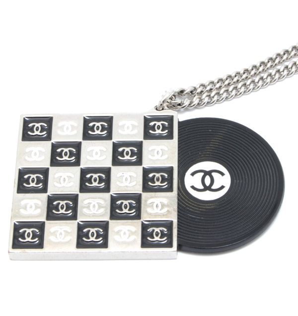 激レア 美品 シャネル CHANEL レコード ネックレス 04P【56107】