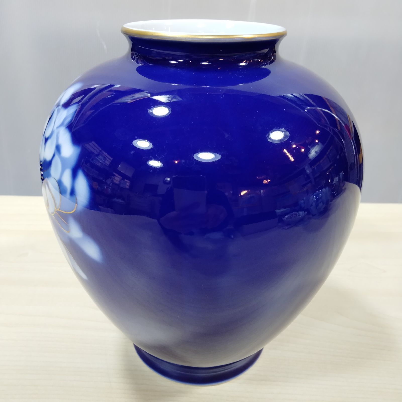 深川　花瓶 深川製磁 (フカガワセイジ) 花瓶 ルリ三彩 鶴首7号｜トレファク
