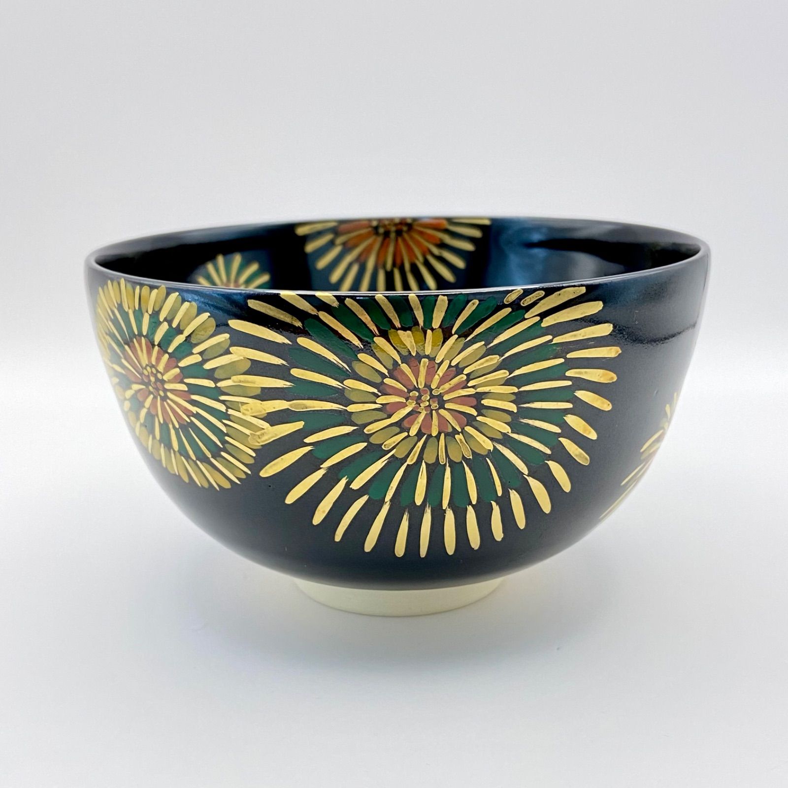 美術品・アンティーク・コレクション 抹茶茶碗 黒仁清 花火 前田瑞雲