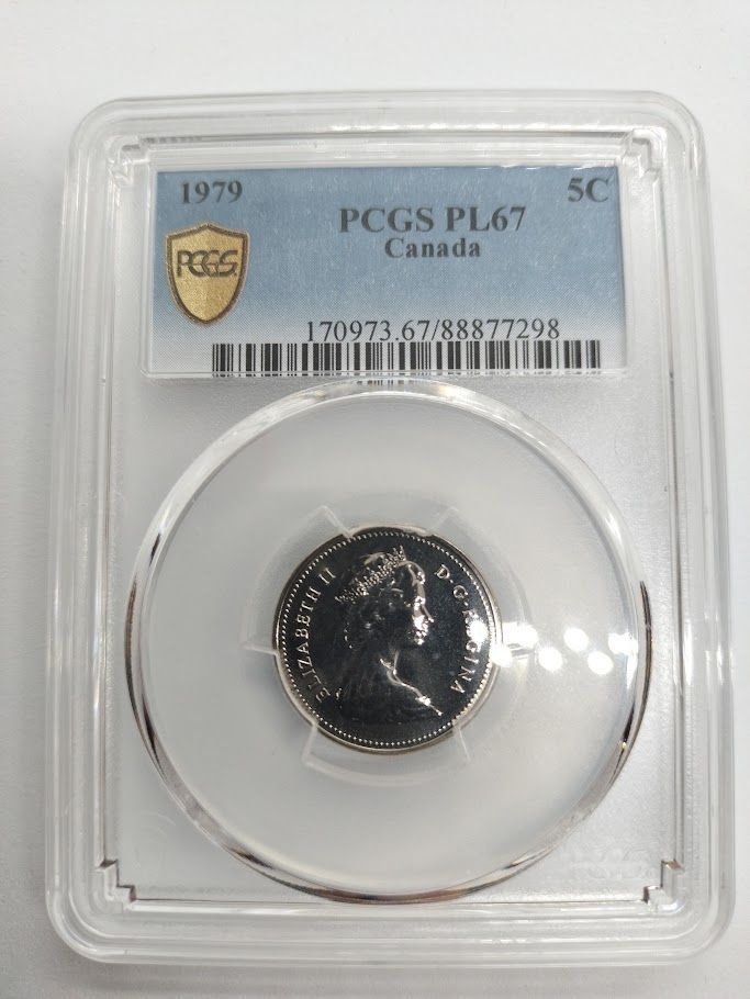 PCGS PL67　1979 カナダ 5C 完全未使用 プルーフライク