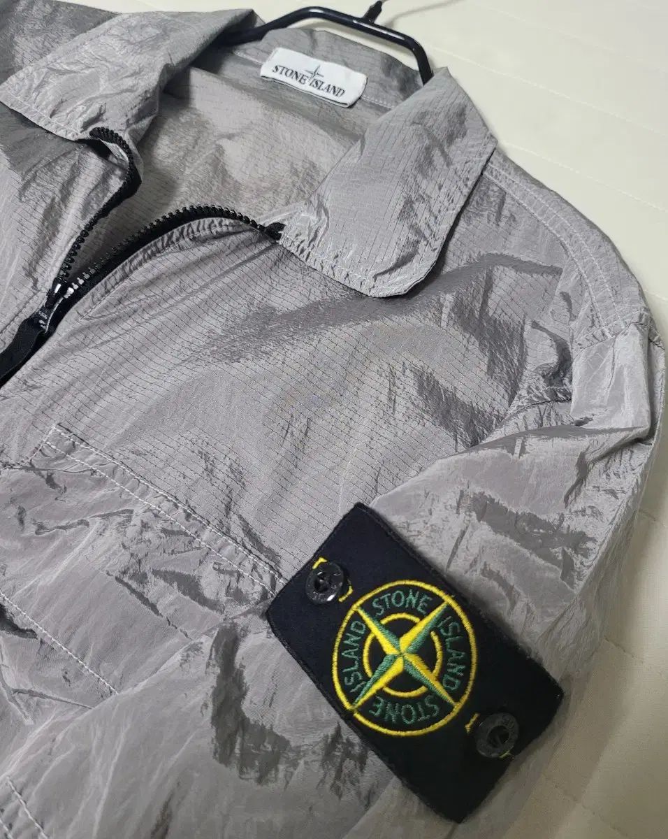STONE ISLAND ストーンアイランド ナイロンメタル オーバーサイズシャツ 19SS ハングル タブ L サイズ グレー