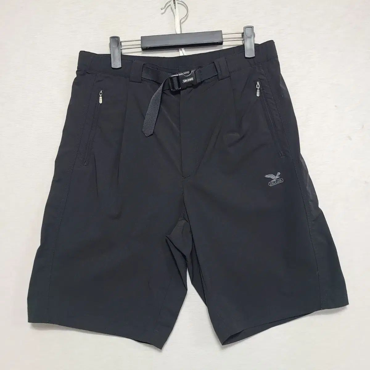 -カレーと 黒 ベルト ハーフパンツ メンズ 34 インチ ― 0314