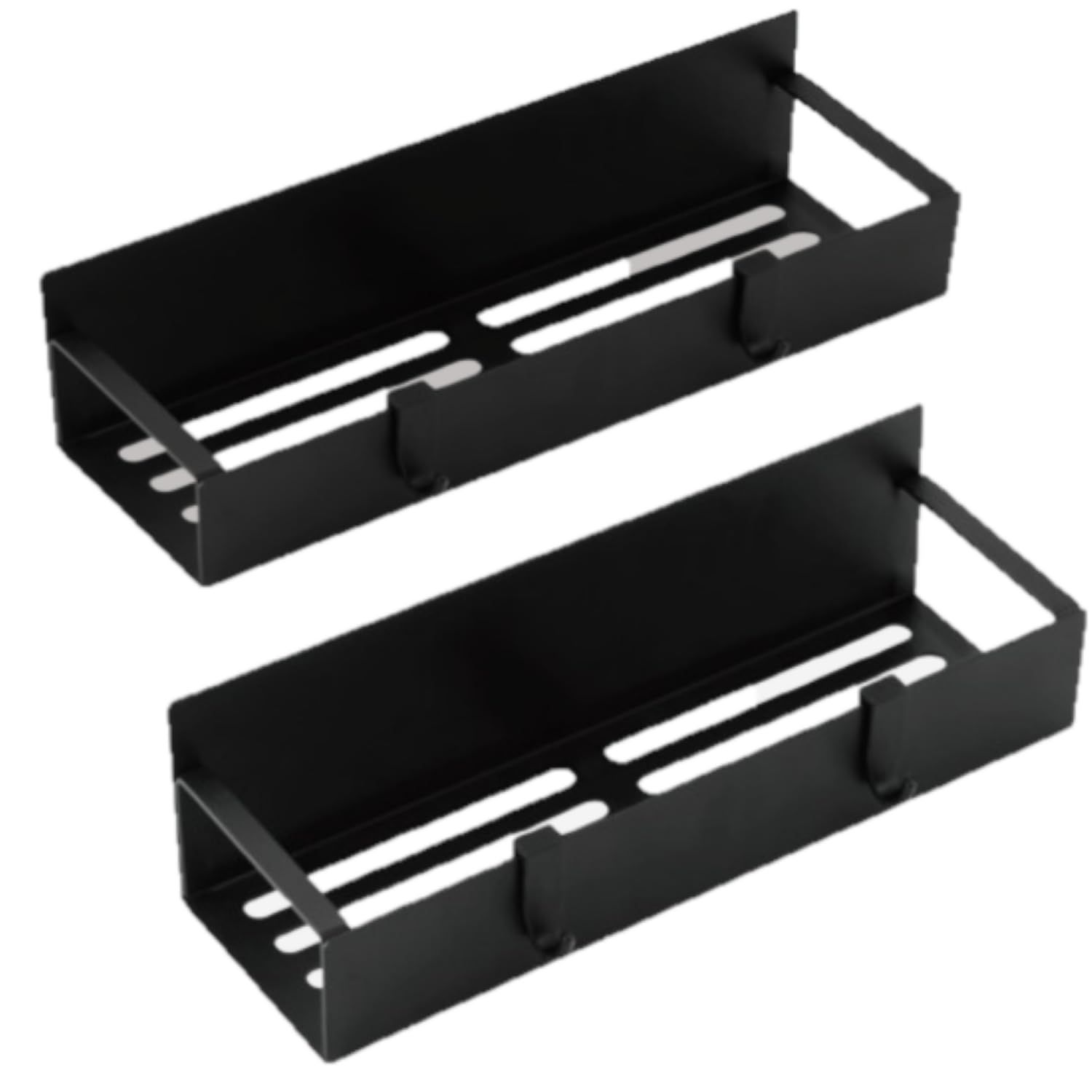 Crystal craft マグネット ラック 浮かせる収納 キッチン 調味料 浴室 お風 オシャレ 【ブラック２個セット】