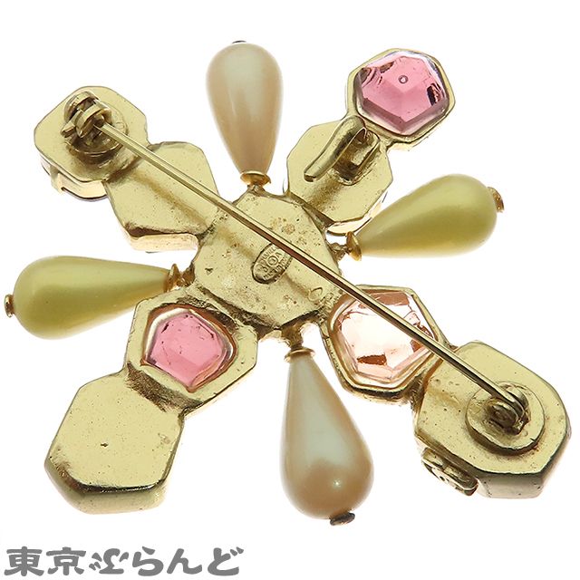 シャネル グリポア ブローチ CHANEL (シャネル) ヴィンテージ グリポア カラーストーン ロゴ