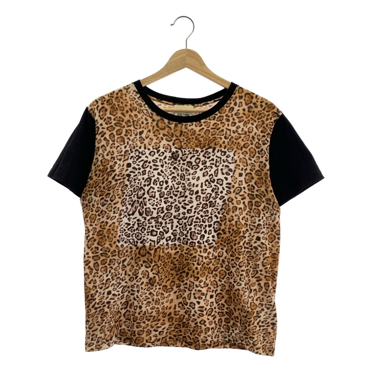 SAINT LAURENT PARIS | サンローランパリ | ベイビーキャット 袖切替 プリントTシャツ | S | ブラウン | ブラック | メンズ