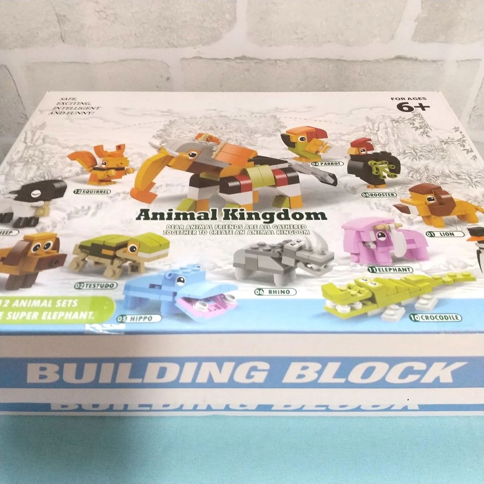 新品 動物 子供用 おもちゃ 12個セット ブロック アニマル キングダム
