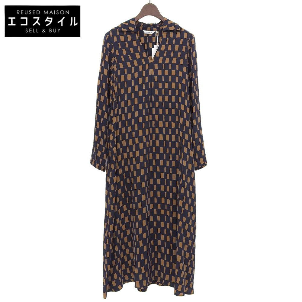 Marimekko マリメッコ Noppa Maisol dress ワンピース レディース ネイビー ブラウン 34 34