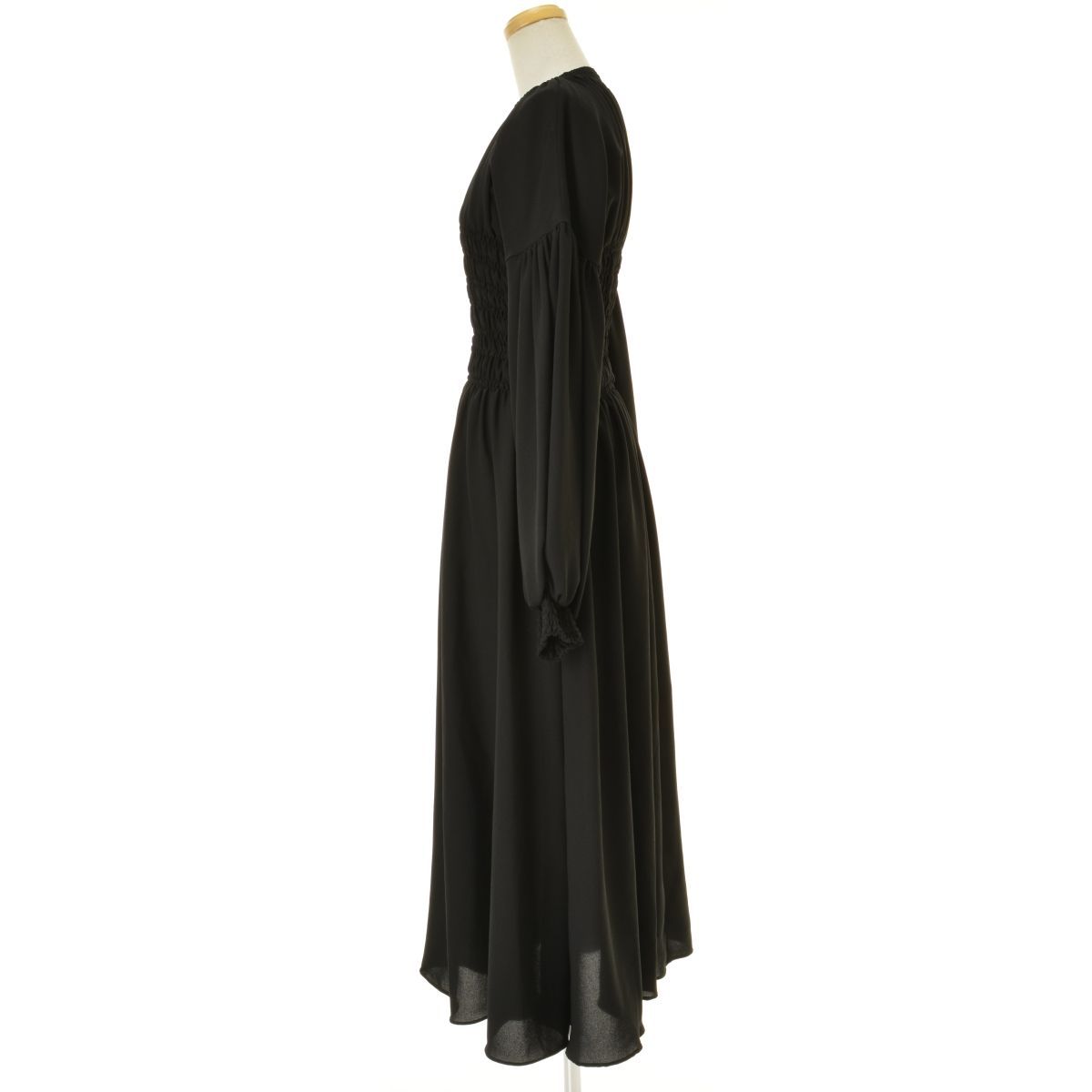 36【ENFOLD】300FA133-0830 PEライトジョーゼット DRESS マキシ長袖 