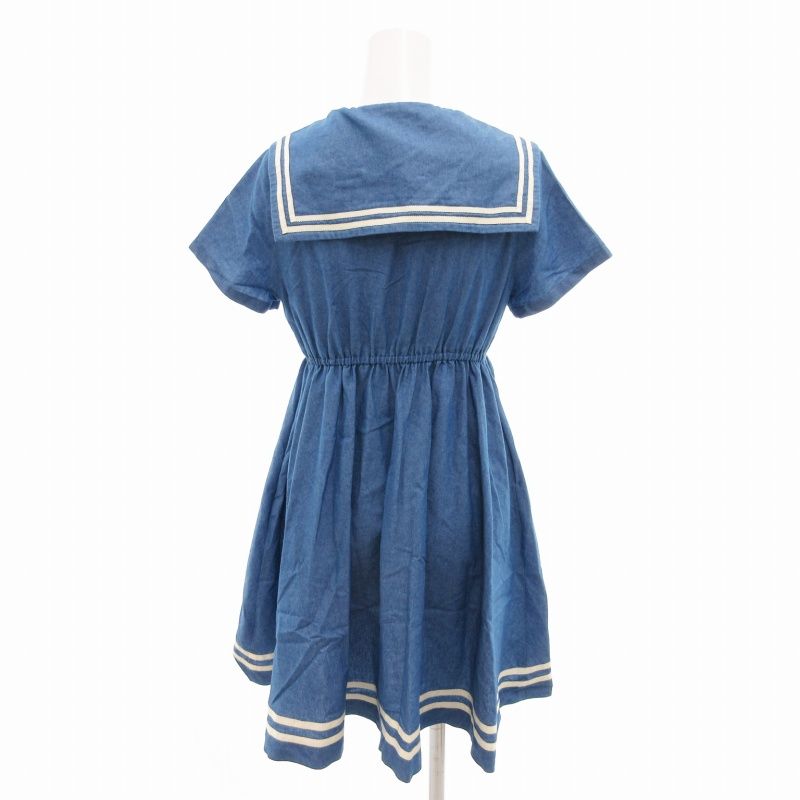 メゾピアノ ワンピース 水色 150cm シェル柄ワンピース(100cm ブルー