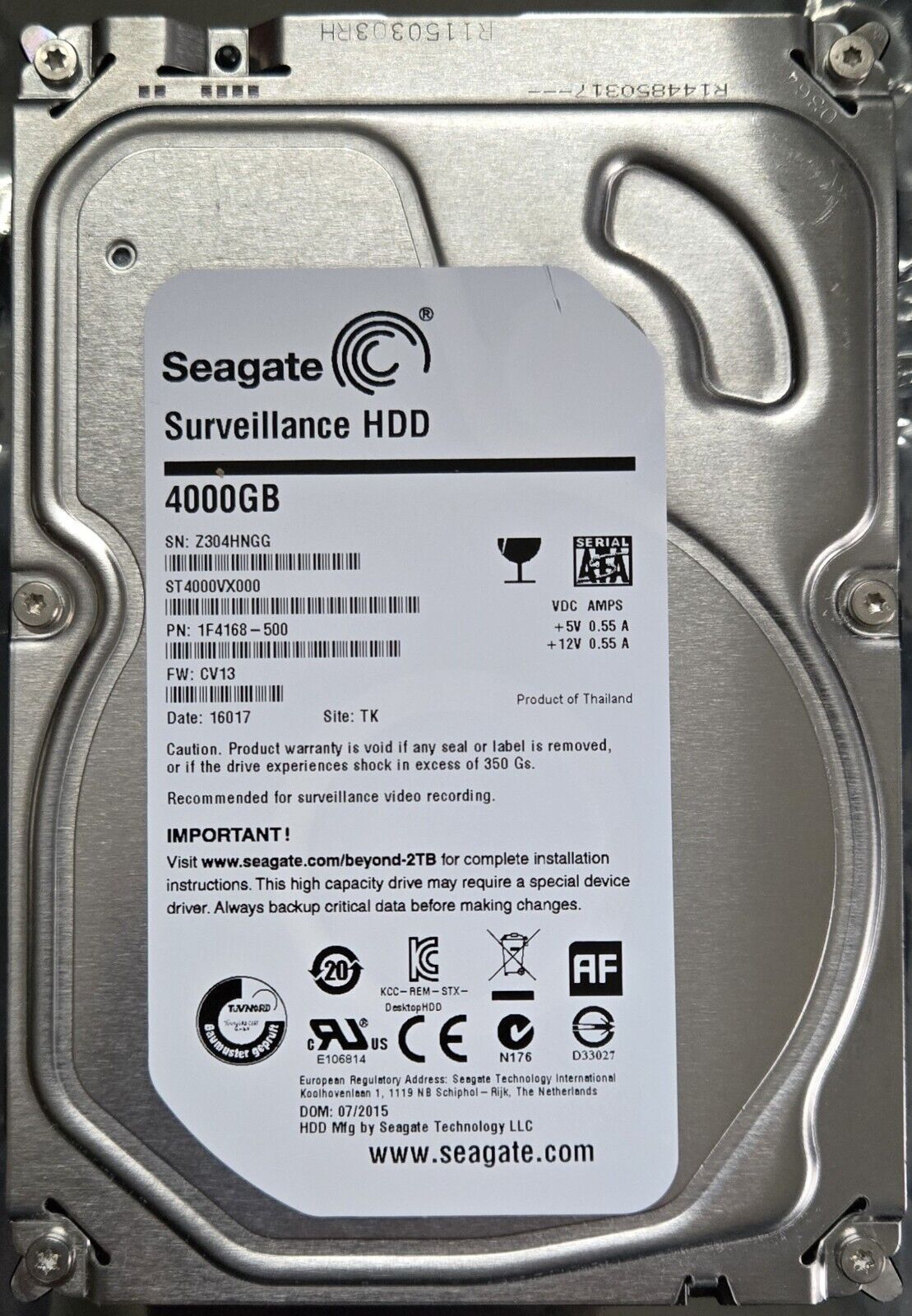Seagate 4TB 2台 合計8TB ④Seagate ST4000VX000 4TB 2 台セット 合計