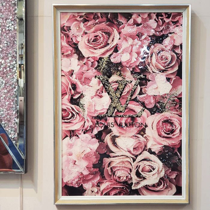 完成品/送料無料】アートパネル フローラル 花 バラ 額縁入 絵画