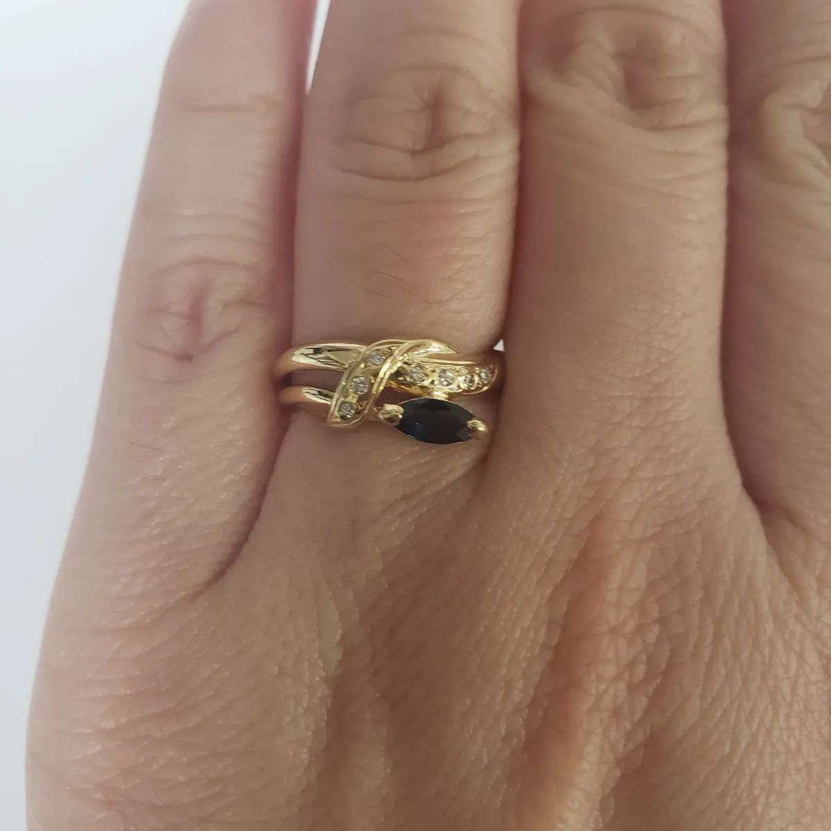 K18YGリング 9月誕生石　サファイアリング　ダイヤモンドリング　ご褒美ジュエリー　大人ジュエリ－　女子アクセ　サファイア　イエロー指輪　可愛いアクセ