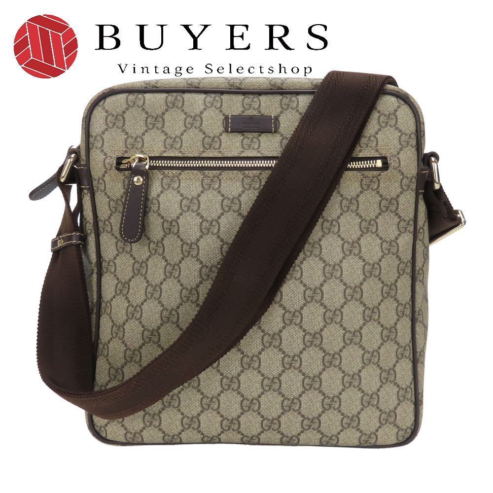 専用GUCCI グッチ ショルダーバッグ GGキャンバス×レザー ブラウン 中古】 グッチ ショルダーバッグ 201448 GGスプリームキャンバス